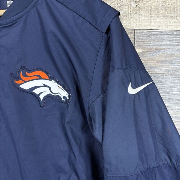 Nike Denver Broncos Pullover Mens M Blue Storm-fit On-field Lightweight 1/4 Zip - Picture 4 of 11